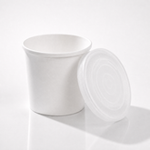 26oz White Paper Soup & PP Lid Pot _ Cup _ Ice Cream _ Rice _ Salad _ Noodle - Case: 1000