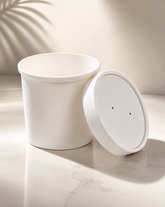 12oz White Paper Soup & Lid Pot _ Cup _ Ice Cream _ Rice _ Salad _ Noodle - Case: 1000