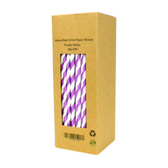 Heavy Duty 6(Ø)mm Paper Drinking Straws, 230mm / PURPLE