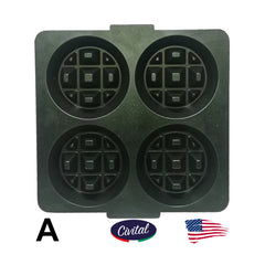 Civital DC Waffle Machine Plate Type -A- (MINI WAFFLE) FITS CARBON'S MACHINES _ NON STICK _ SET 2 X PLATES