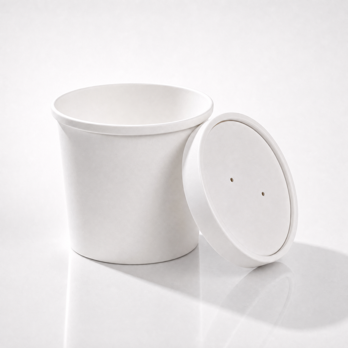 12oz White Paper Soup & Lid Pot _ Cup _ Ice Cream _ Rice _ Salad _ Noodle - Case: 1000