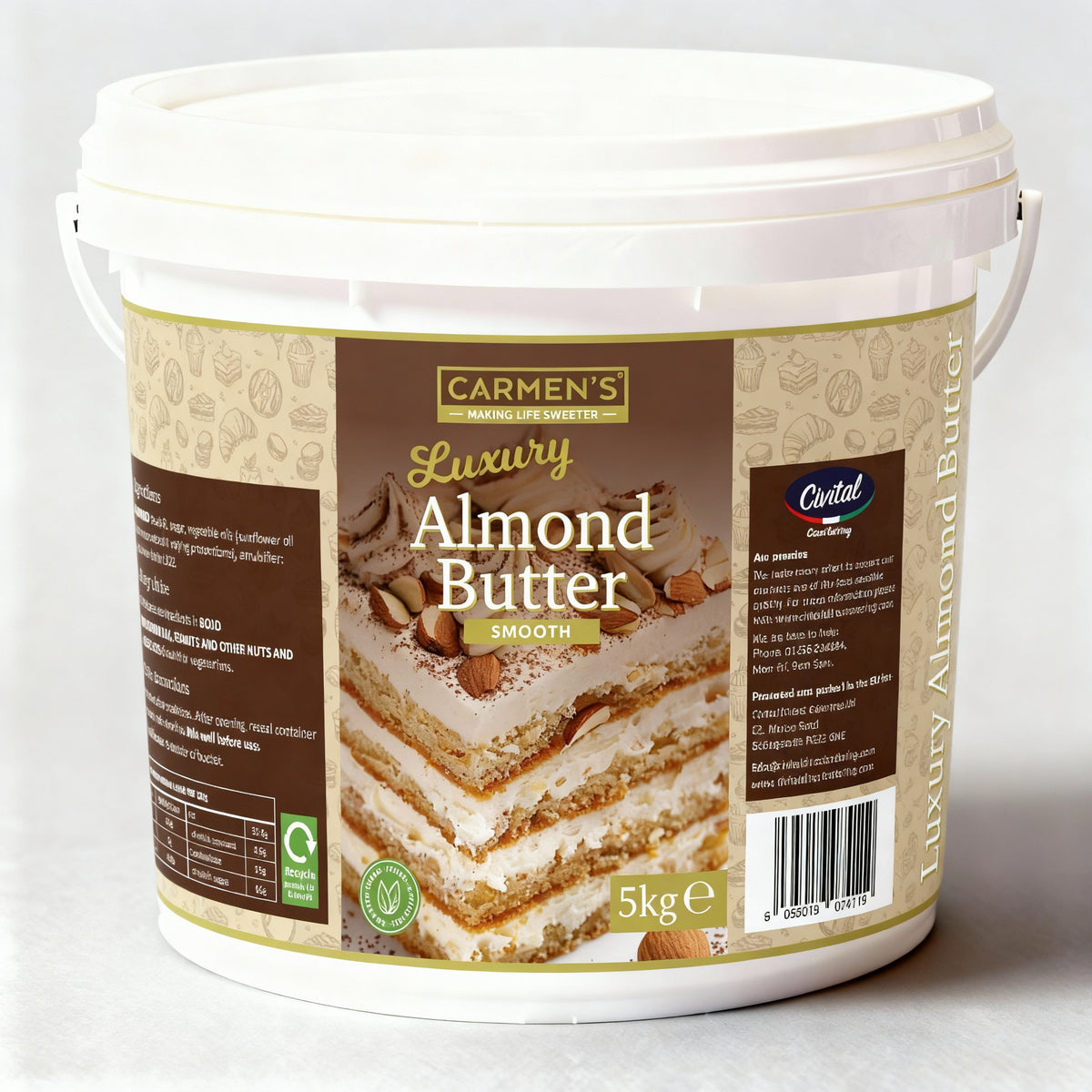 5kg Carmen's _ Luxury Almond Butter Cream 5kg