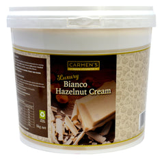 Carmen’s Luxury Bianco Hazelnut Cream Sauce (Kinder) 5kg for professional use