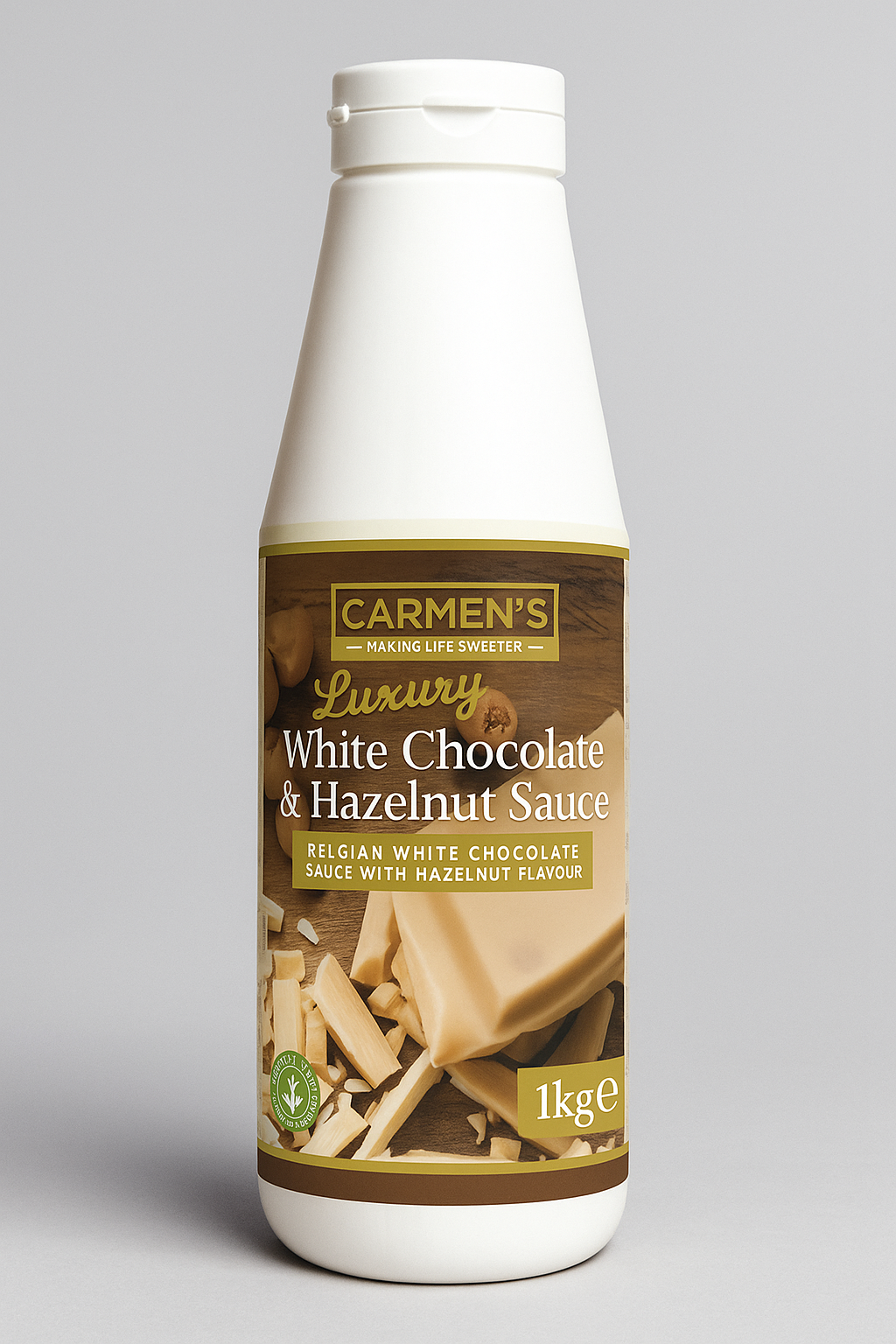 Carmen’s Luxury Bianco Hazelnut Cream Sauce (Kinder) 1kg for professional use