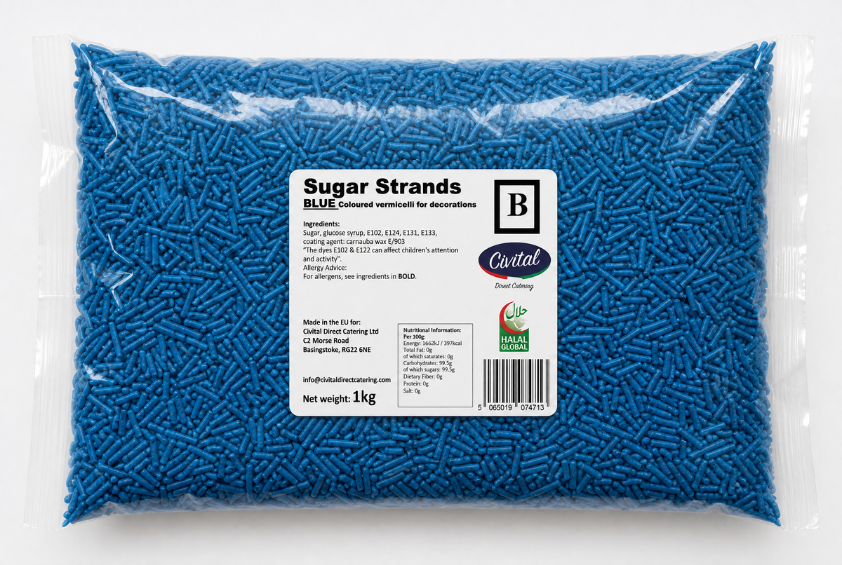 Blue Strands _ Blue Vermicelli Strands sprinkles for Desserts Decoration 1kg