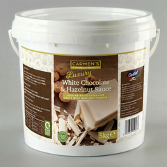 5kg Carmen’s Luxury White Chocolate & Hazelnut Topping Sauce (Kinder Bueno) 5kg for professional use