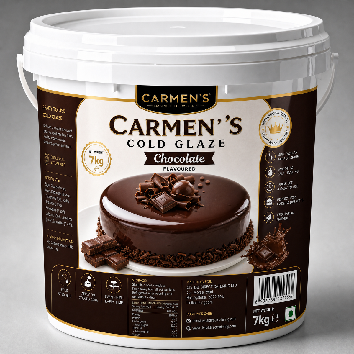 Mirror Overlay Cold Glaze Chocolate Flavoured 7kg