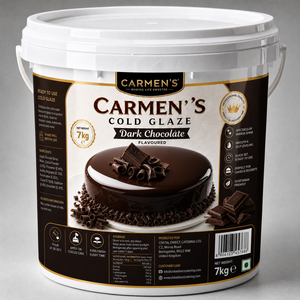 Mirror Overlay Cold Glaze Dark Chocolate Flavoured 7kg