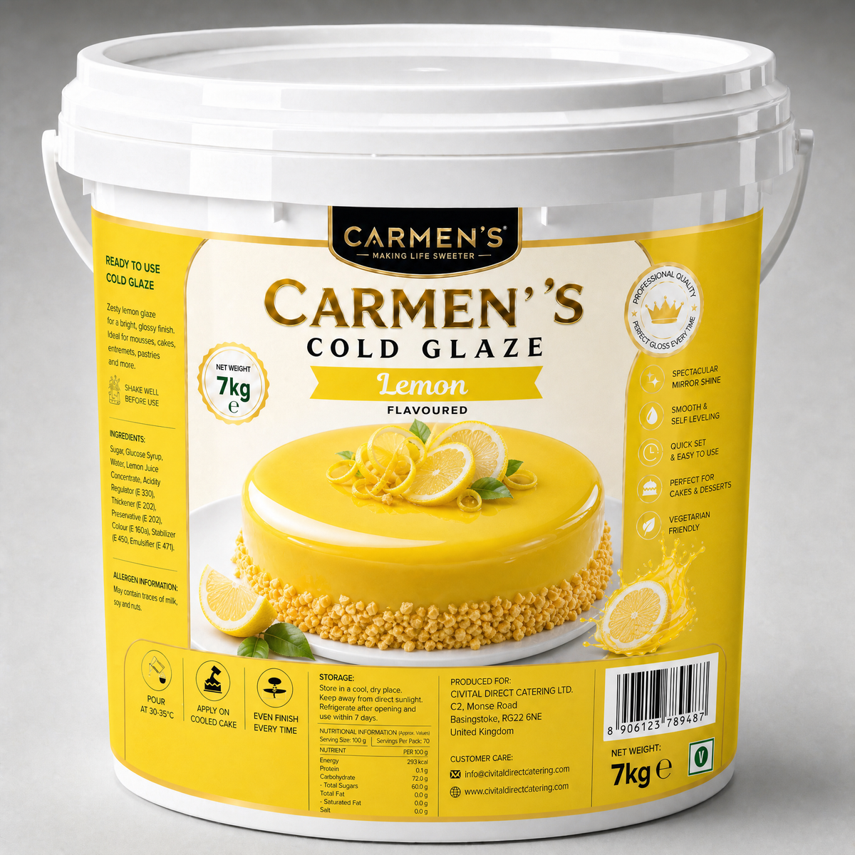 Mirror Overlay Cold Glaze Lemon Flavoured 7kg