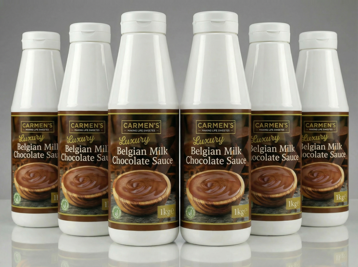 Carmen’s Luxury Belgian Milk Chocolate Sauce 6kg for professional use