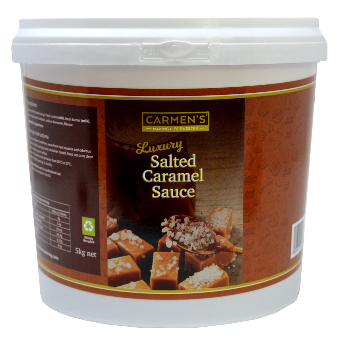 Carmen’s Luxury Salted Caramel Sauce 5kg for professional use