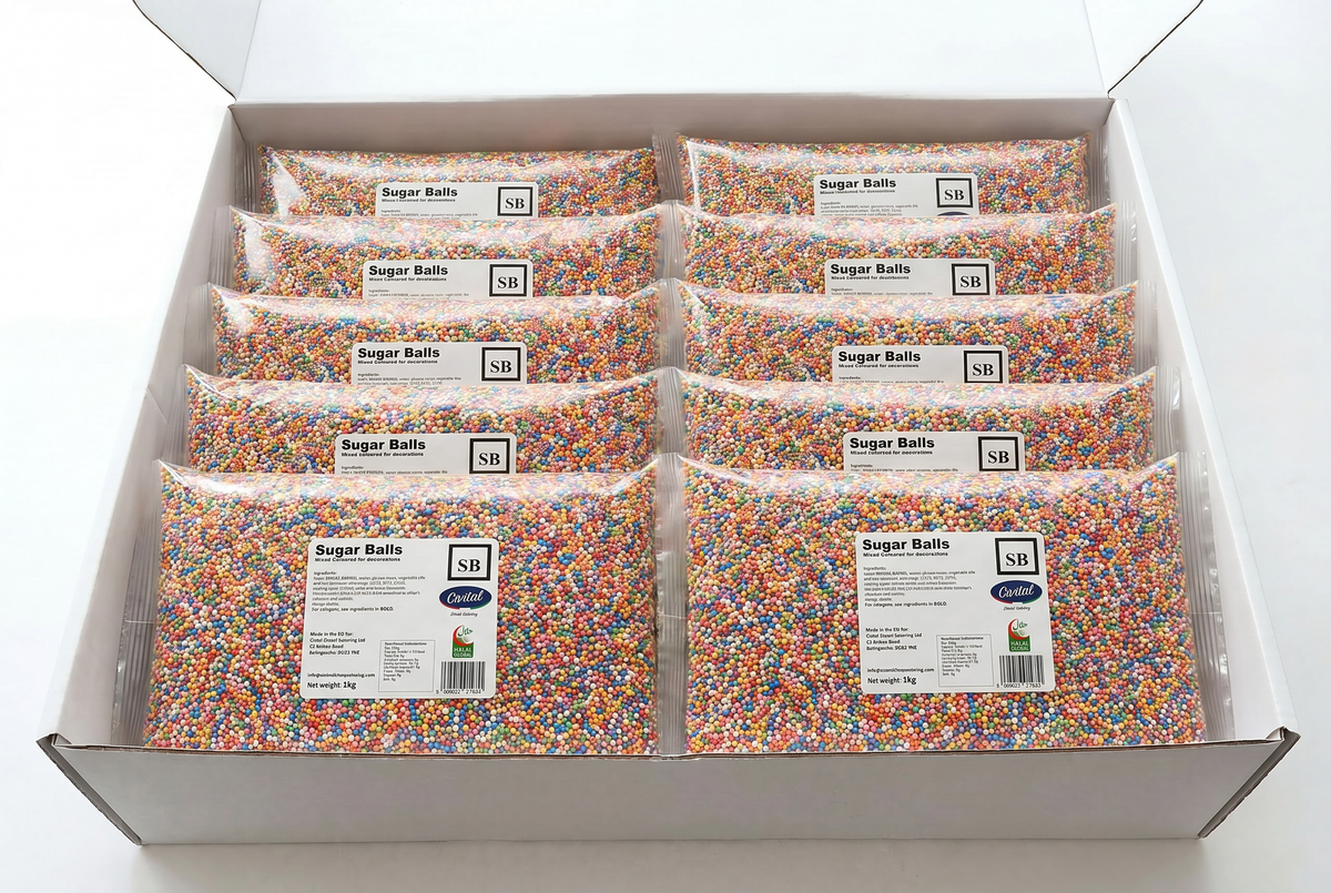 10kg - Sugar Balls _ 100's & 1000's Rainbow Assorted Sprinkles for Desserts Decoration 10kg (BULK)
