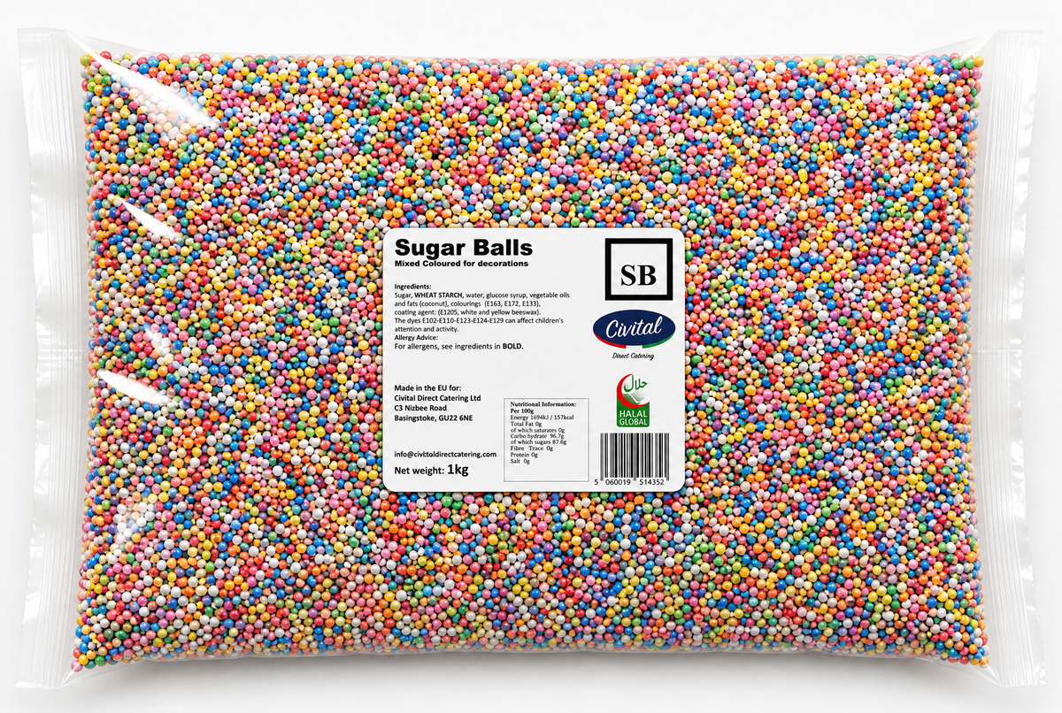 Sugar Balls _ 100's & 1000's Rainbow Assorted Sprinkles for Desserts Decoration 1kg