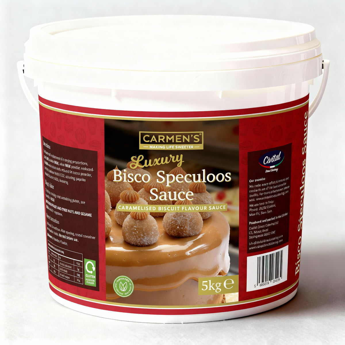 5kg Carmen's _ Luxury Bisco Speculoos Topping Sauce for professional 5kg