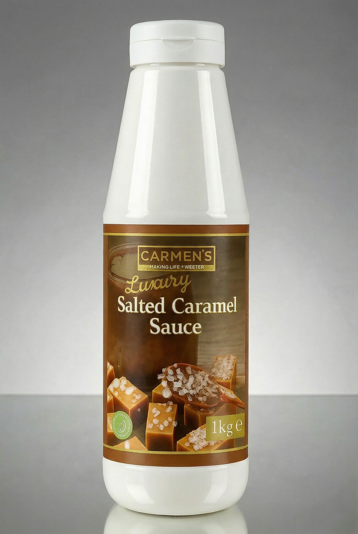 Carmen’s Luxury Salted Caramel Sauce 1kg for professional use