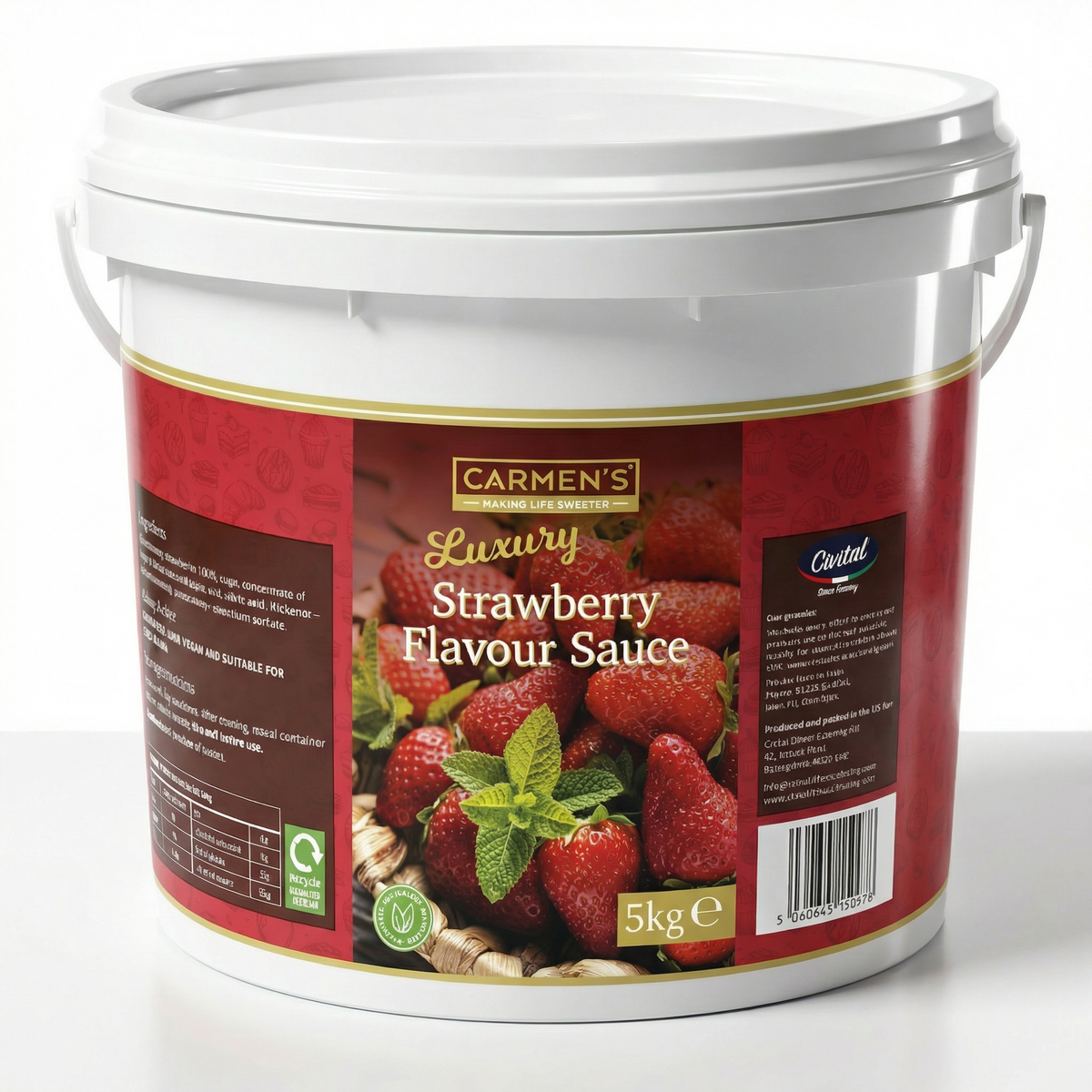 Carmen’s Luxury Strawberry Sauce 5kg for professional use
