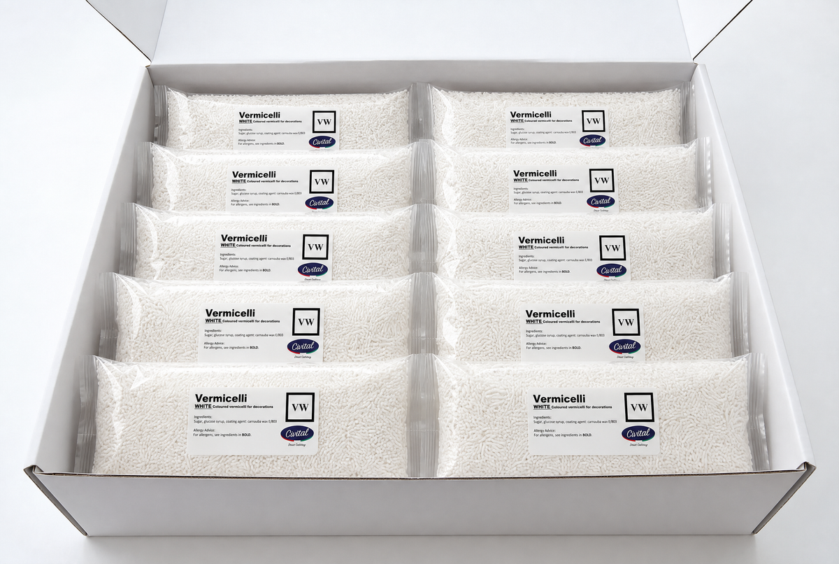 10kg - White Strands _ White Vermicelli Strands sprinkles for Desserts Decoration 10kg (BULK)