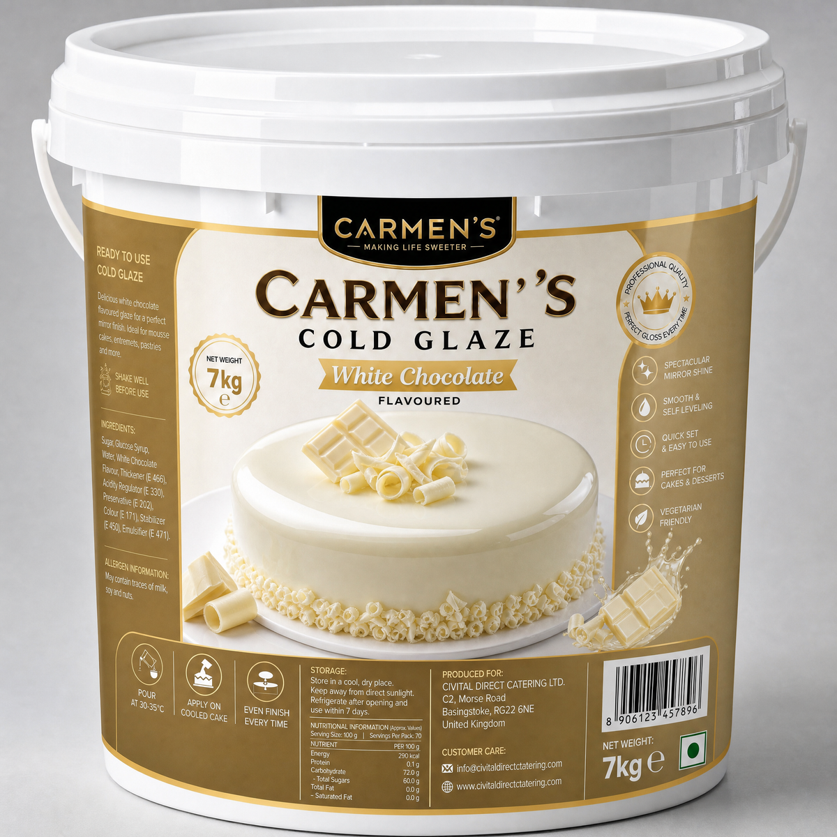 Mirror Overlay Cold Glaze White Chocolate Flavoured 7kg