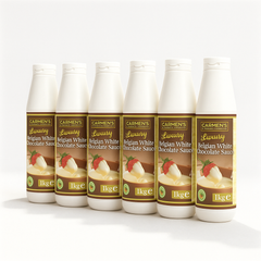 Carmen’s Luxury Belgian White Chocolate Sauce 6kg for professional use