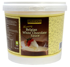 Carmen’s Luxury Belgian White Chocolate Sauce 5kg for professional use